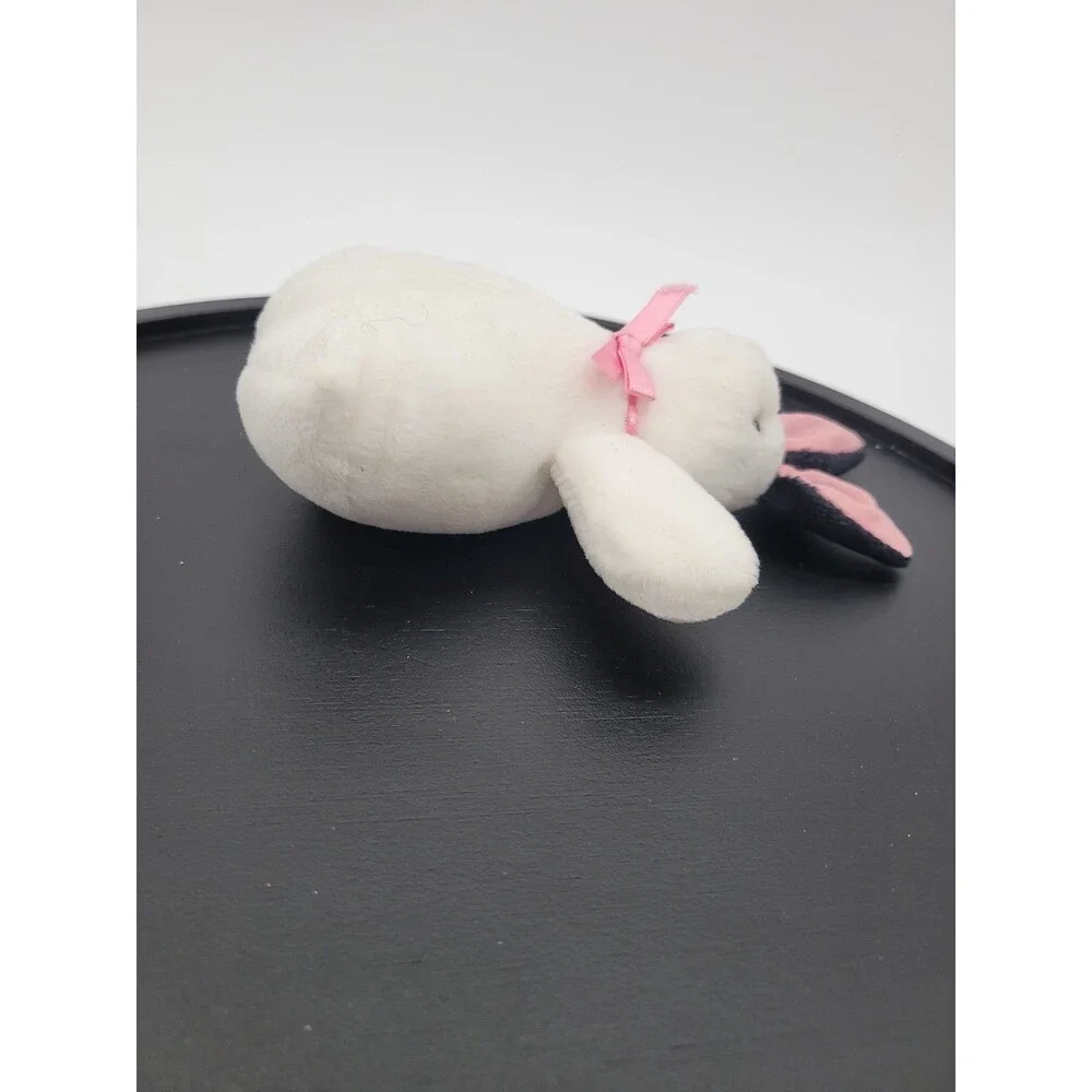 Vintage 1990 Hallmark Rabbit Bunny White w/ Black and Pink Ears Mini 6